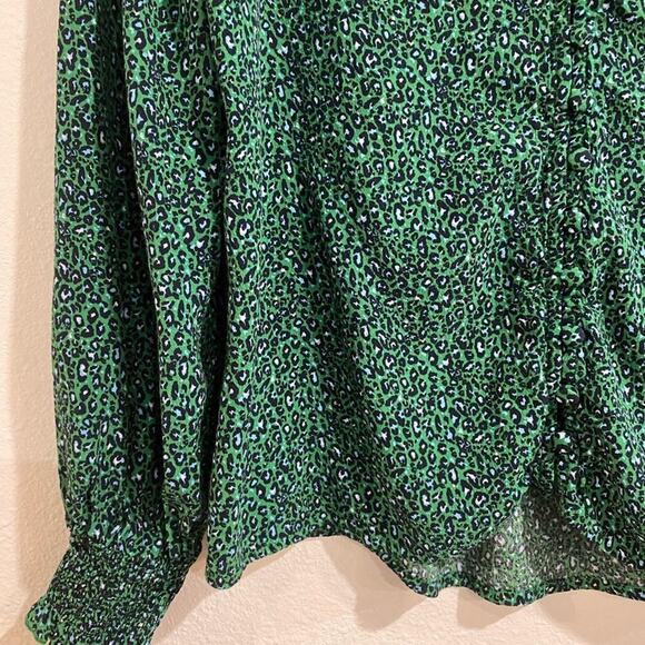 Sanctuary Green Noelle Smocked-Sleeve Button Down Sz XS - Picture 8 of 12